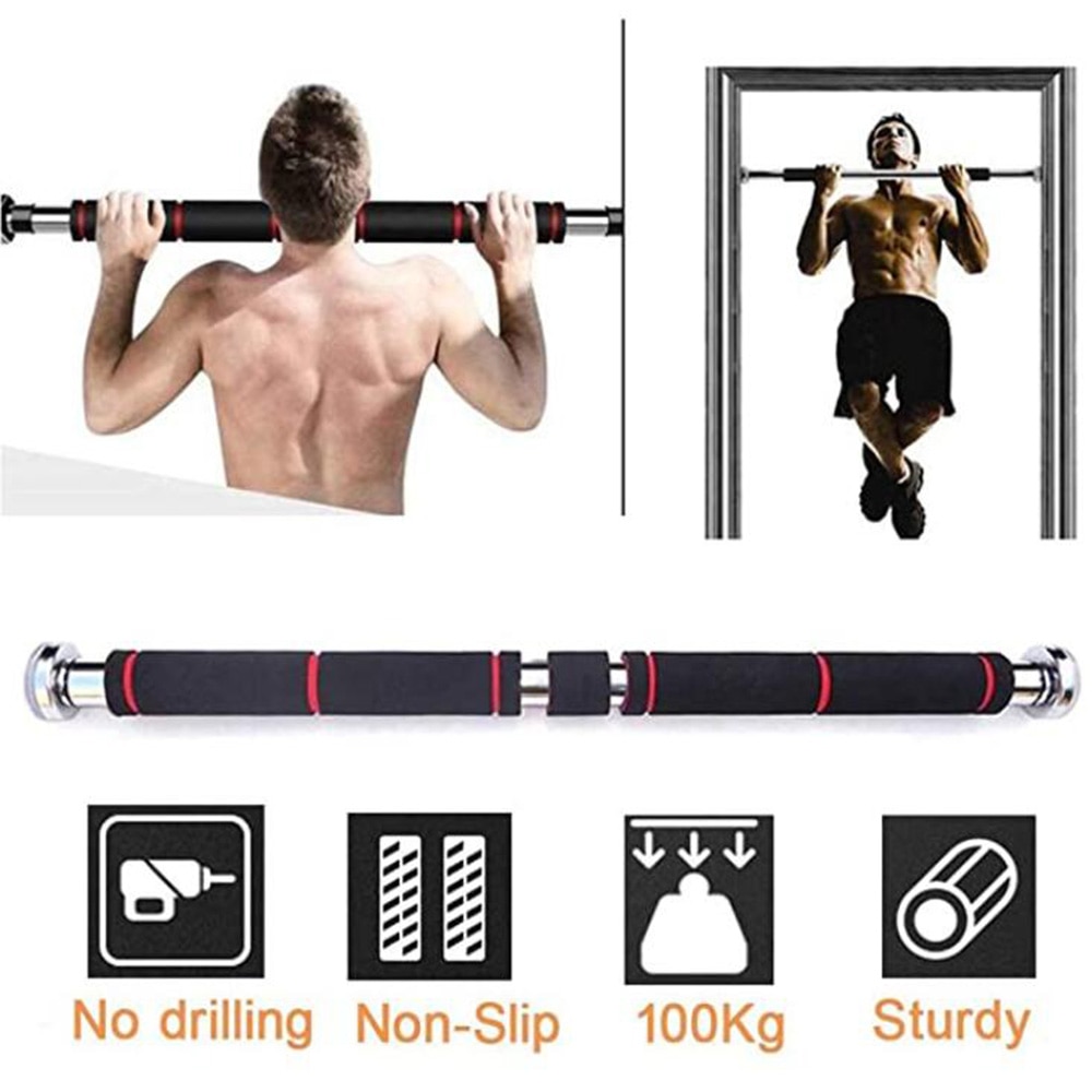 330LB Pull Up Bar for Doorway, No Screws Required Chin Up Bar Adjustable Dip Bars for Home Gym Exercise Fitness 80cm