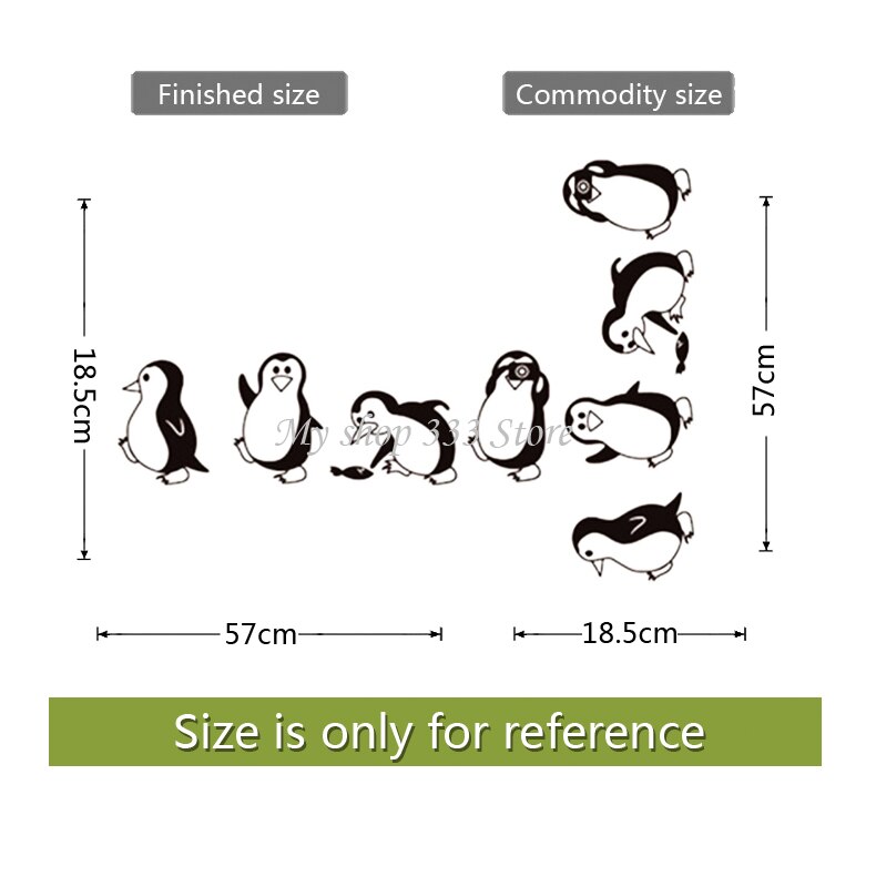 Cute Little Penguin Wall sticker For Home Decor, Kids Room Living Room Background Art Decor Animal Stickers For Mural