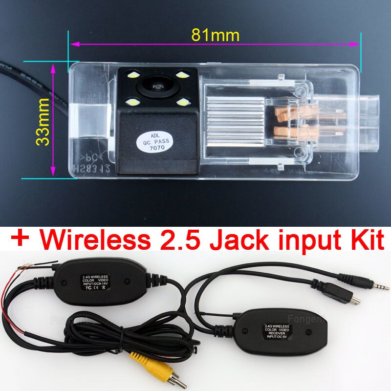 For Renault Fluence Clio 4 Captur Reverse Rear View Wireless Parking Back Up Off OAutomobile Camera Monitors: wireless Jack input