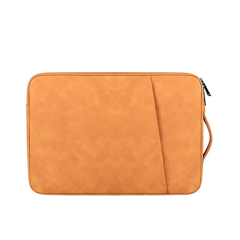 Nowa torba na laptopa ze skóry PU dla Macbook Air Pro Dell Asus HP Acer torebka 13 14 15 15.6 calowy pokrowiec na notebooka dla kobiet: brown / 14-calowy