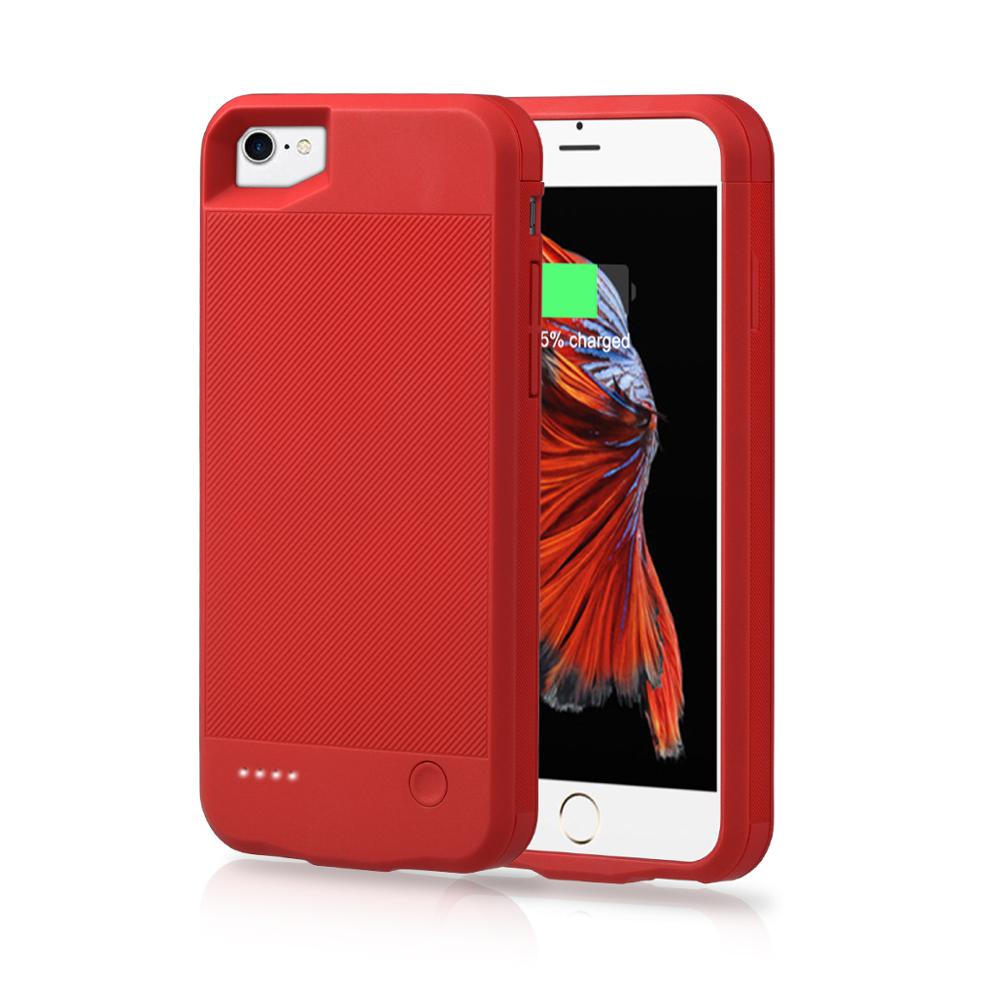2800Mah Batterij Oplader Voor Iphone 7 8 Plus Batterij Case Ultra Slim Externe Back Pack Charger Power Bank opladen Case: for 7 8 Plus Red