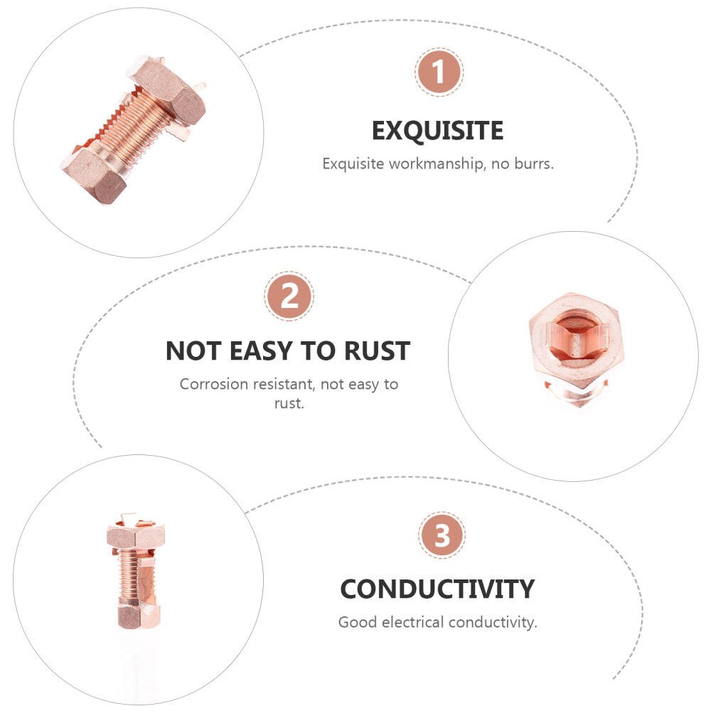 10pcs Grounding Split Bolt Connector Premium Useful Strength Split Bolt Split Bolt Bonding Connector Copper Split Bolt Split Bol