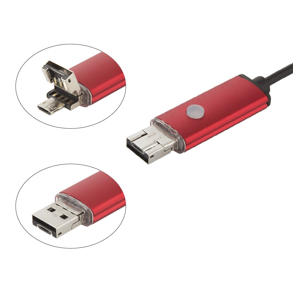 Endoscopio 2 en 1 2MP 1M 2M 10M Android USB cámara HD 8mm IP67 impermeable serpiente USB cámara HD 720P Android boroscopio USB móvil