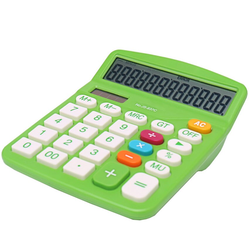 12 Digits Electronic Calculator Large Screen Desktop Calculators Solor Home Office School Calculators Financial Accounting Tools