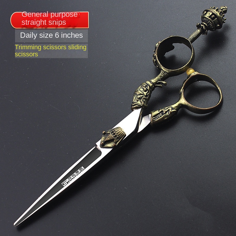 Vintage Hairdressing Scissors 6 Inch 7 Inch Hairstylist Special Flat Scissors Dental Scissors Combination Haircutting Sets: Red