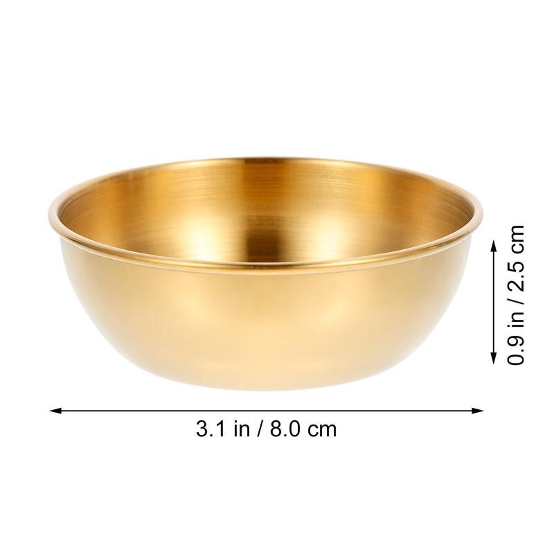 4pcs Golden Sauce Dish Appetizer Serving Tray Stainless Steel Sauce Dishes Spice Plates Kitchen Supplies Plates Spice Dish Plate