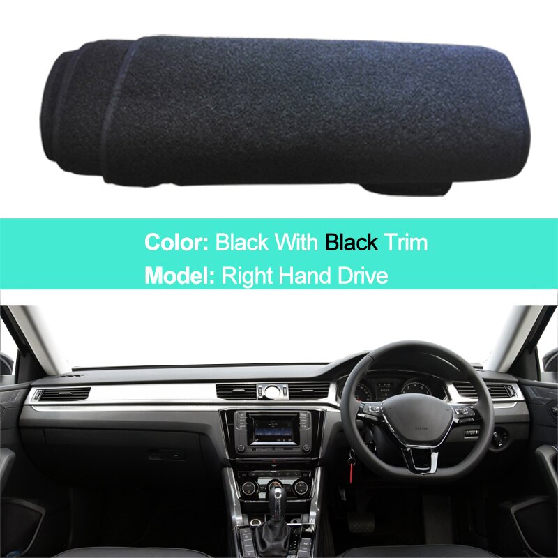 Dla Volkswagen VW PASSAT 2016 2017 2018 2019 2020 B8 nowy 2 warstwa samochodu wnętrze deska rozdzielcza pokrywa mata na deskę rozdzielczą dywan parasol przeciwsłoneczny peleryna Podkładka: RHD czarny