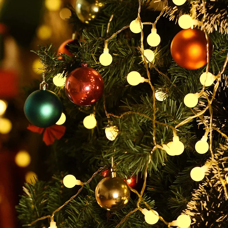 3M-22M Fairy Garland LED Ball String Lights Outdoor Waterproof for Christmas Tree Wedding Home Indoor Decoration Eu Plug Powered
