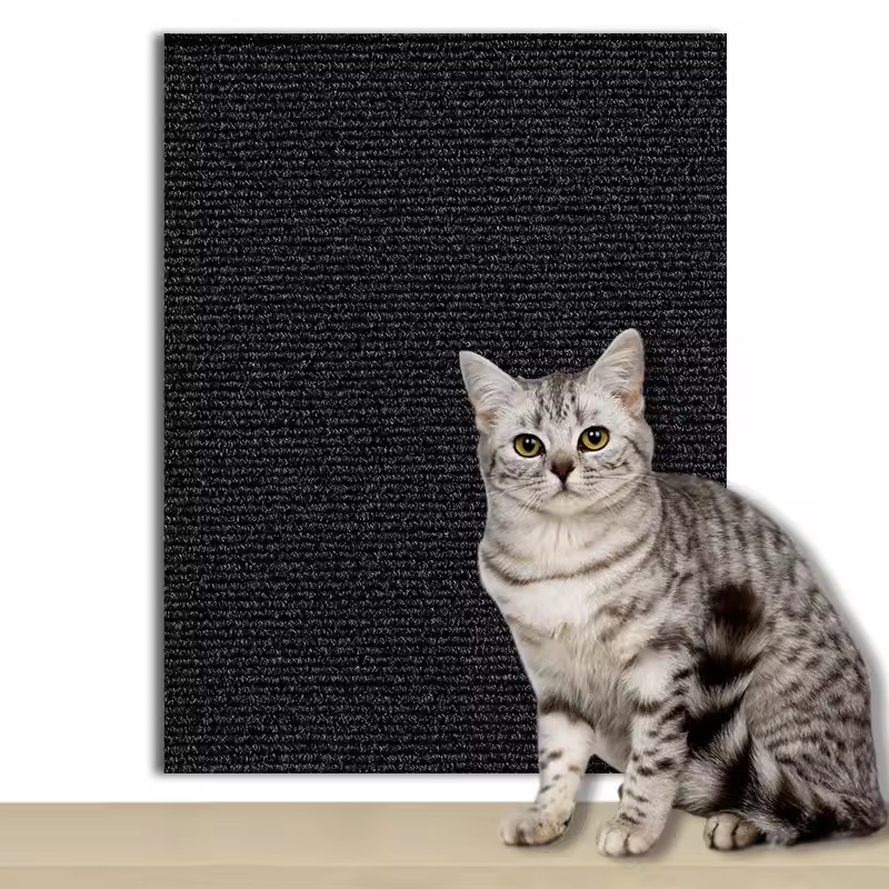 7 färger klösträd för katt soffa skydd katter klösplatta skydd trimmbar självhäftande matta gör-det-själv klösmatta för katt: Xs / Svart