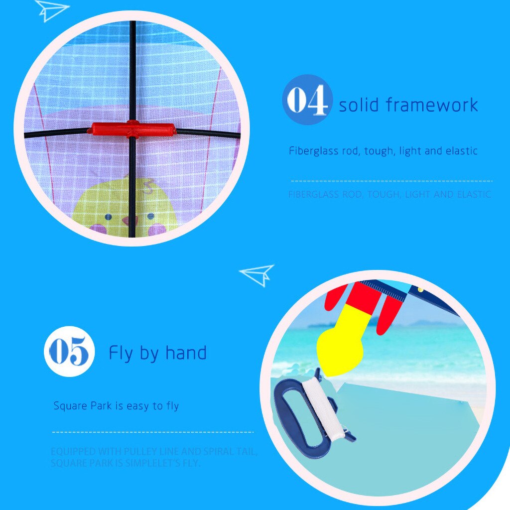 Cartoon Kite - 126x80cm - Polyester - Single Line with Tail - Outdoor Sport Toy for Kids