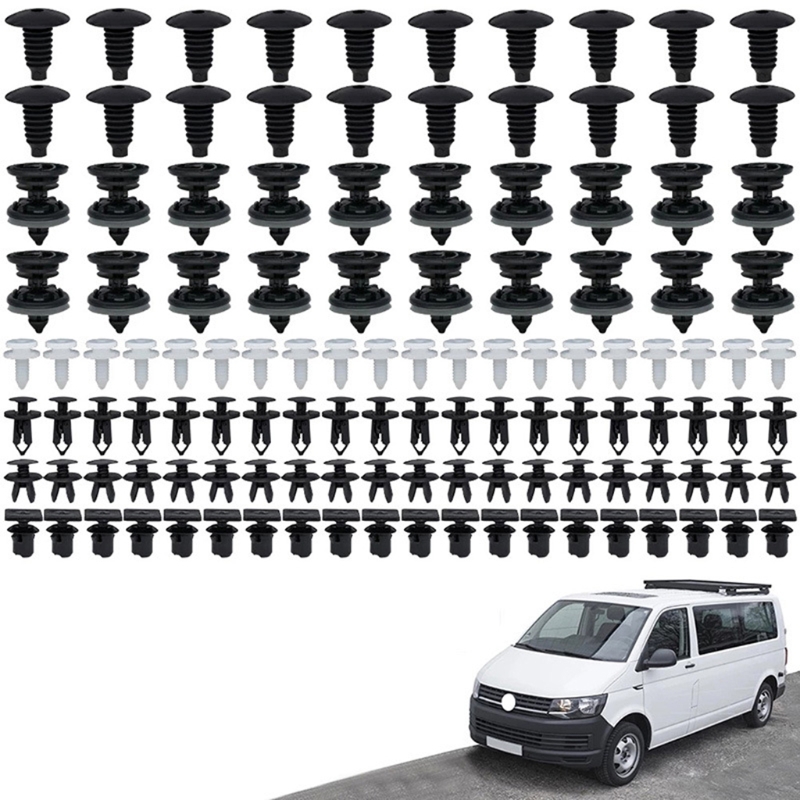 120PCS 6 Sizes Car Door Trim Panels Clips Auto Body Push Pin Rivet Interior Roof Carpet Retainer For -V-W Transporter T4 T5 T6