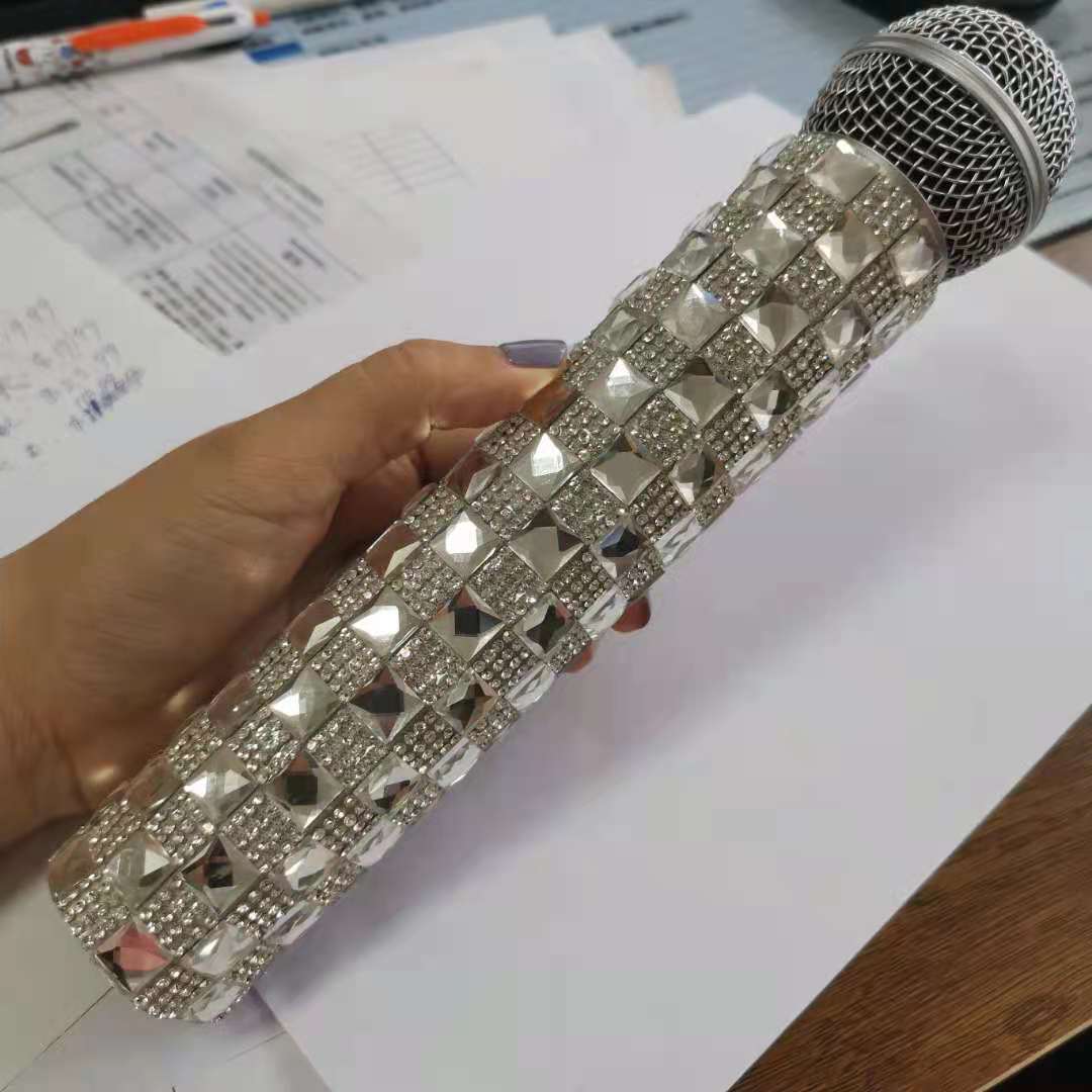Bling Bling Microphone Accessories Handheld Cover Shiny Microphone Case For Stage: pink