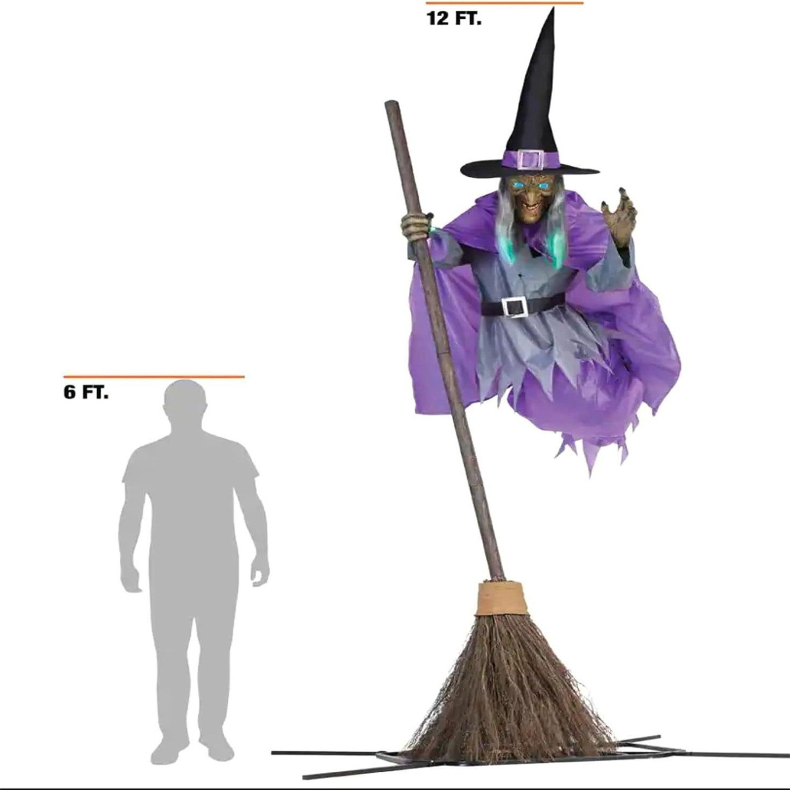 Halloween Decoration Voice Control Witch Large Hanging Luminous Soundmaking Bar House Horror Decoration