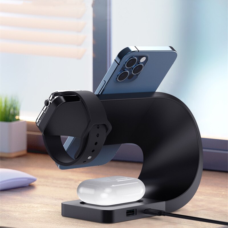 15w magnetische schnelllade-dockingstationen für iphone 13, 13 pro, 12 pro max , 4 in, 1 , airpods pro und iwatch  se 6, 5, 4, 3.