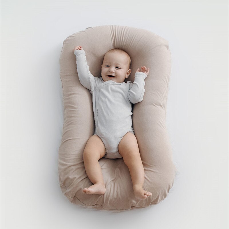 75x45cm Soild Farbe Baby Nest Bett Krippe Neugeborenen Baby Nest Bett Krippen Infant Tragbare Baumwolle Krippe Reise cradle Kissen Baby Stoßfänger