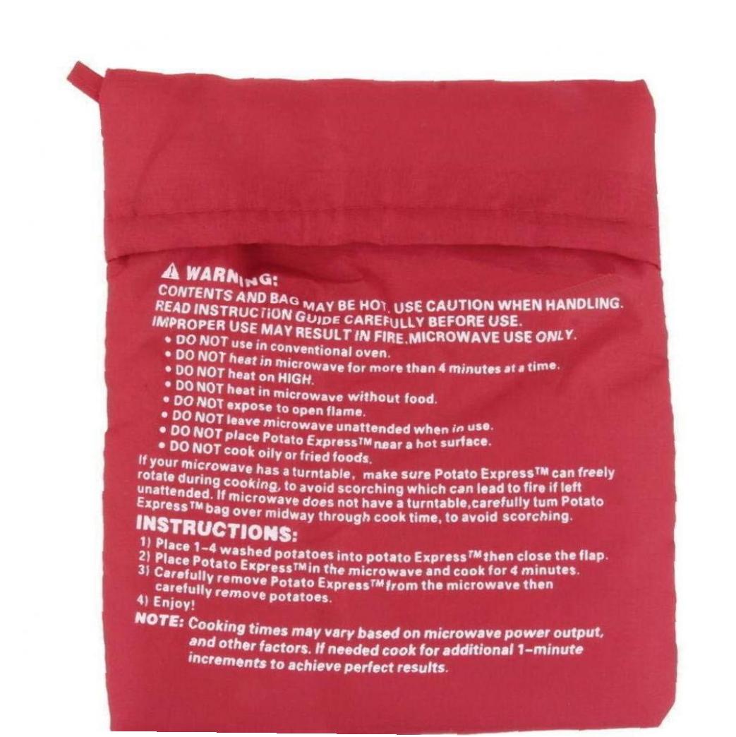 Convenient Microwave Oven Potato Cooker Bag Reusable Washable Microwave Potato Baking Pouch