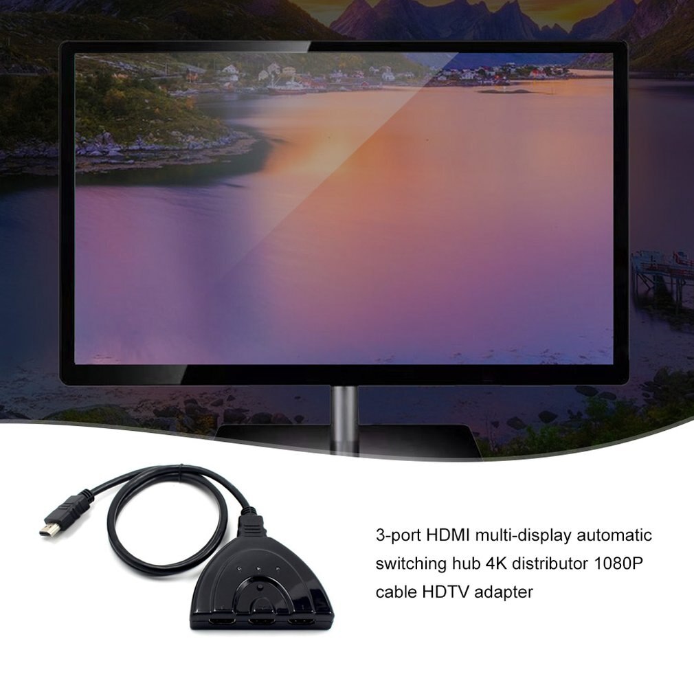 Hd Tv Adapter 3 Port Hdmi Multi Display Auto Switch Hub 4K Splitter 1080P Cable Hd Tv Adapter Bluetooth Double 2.4G ACEHE