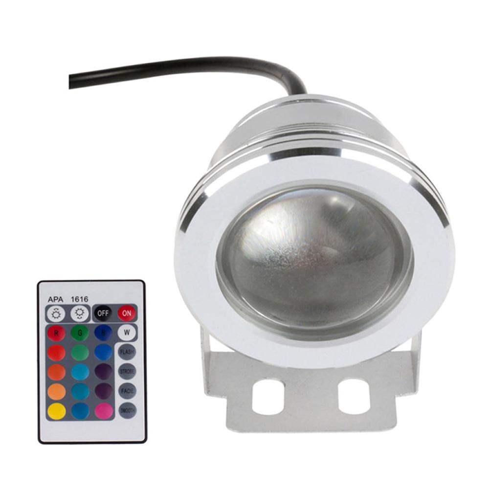 IR Remote 12V 10W RGB Colorful Pool LED Spot Lights Landscape Garden Fountain Underwater Decor IP67 Waterproof Spotlights Lamp