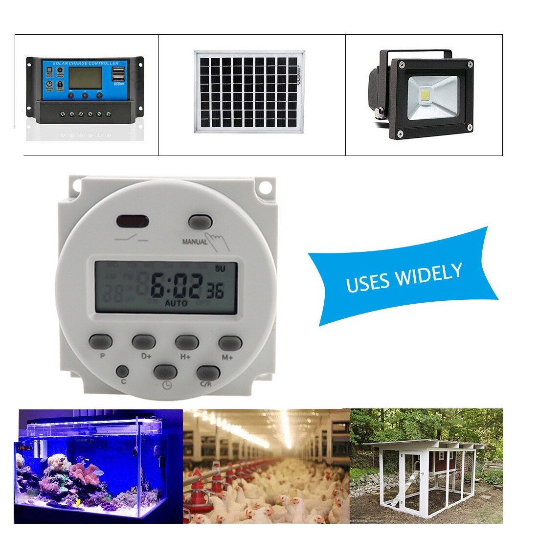 Digital Microcomputer 7Days Weekly Programmer Electronic Timer Switch 220V Time Relay with Countdown 12V DC for Light Fan