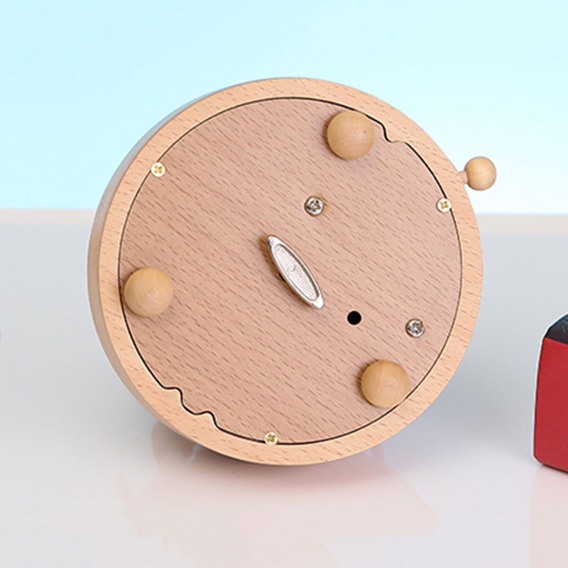 Wooden Rotating Music Box Clockwork Music Handmade Wooden Box Crafts Accessories Retro Home Decoration Valentine's Day