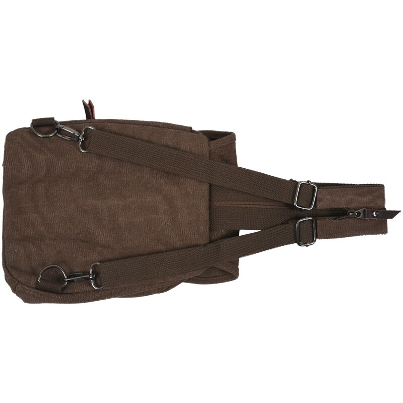 Canvas damesrugzak schooltas kleine studententas dames schoudertas, bruin