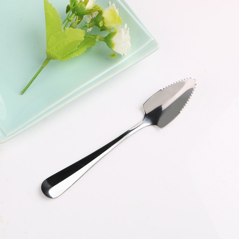 Fruit Grapefruit Lepel Dessert Koffie Lepel Gekartelde Rand Servies Bestek Lange Steel Rvs