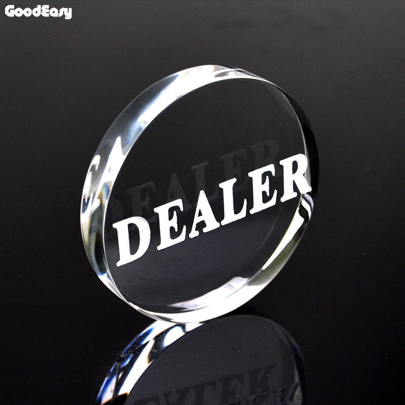 Botón acrílico para distribuidor de póker, botón Texas Hold&#39;em de 3 pulgadas, protector de cartas de póker, 2 lados, , 1 ud.: Transparent Dealer