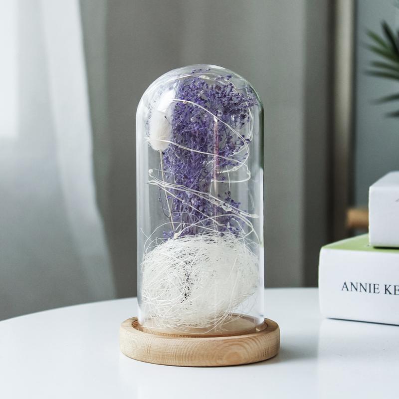 LED-Basis Aus Eichenholz Mit Fernbedienung – Für Glasstatuen, Schmuck & Deko, Ca. 8 Cm Durchmesser, USB-betrieben