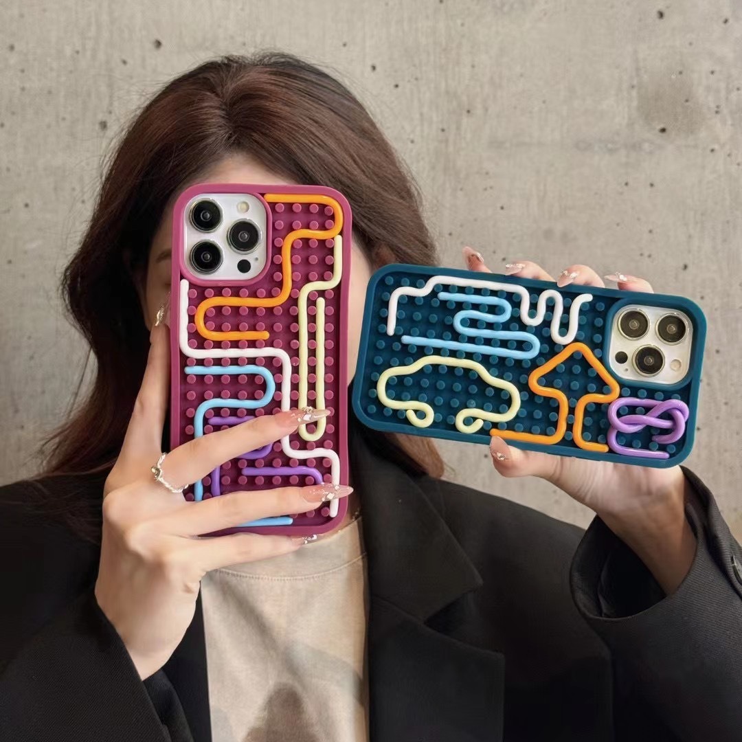 Coque de téléphone à motif drôle, étui en Silicone antichoc pour iPhone 15 Pro 12 13 14 Pro Max, mignon Funda, DIY bricolage