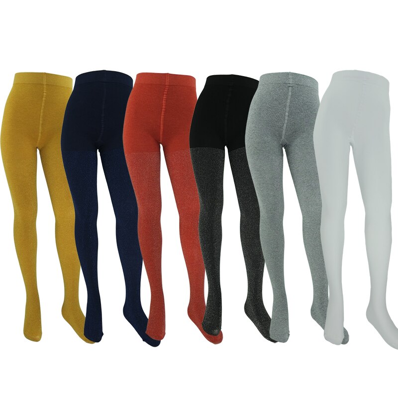 Baby girl soft cotton glitter tights children stretch fabric Metallic leggings kids tights sparkly silver thread