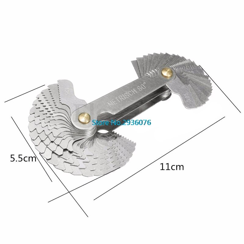 Steel Thread Measuring Gage Metric Whitworth Screw Pitch Gauge 60 Degree APR28_20