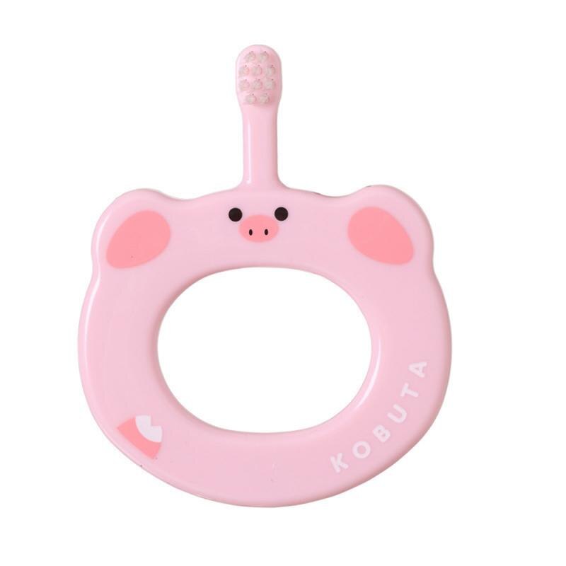 Baby Tandenborstel Kleine Anti-Kaart Keel Zacht Haar Tandenborstel Hand Ring Training Grip Leuke Cartoon Tandenborstels Care Tool