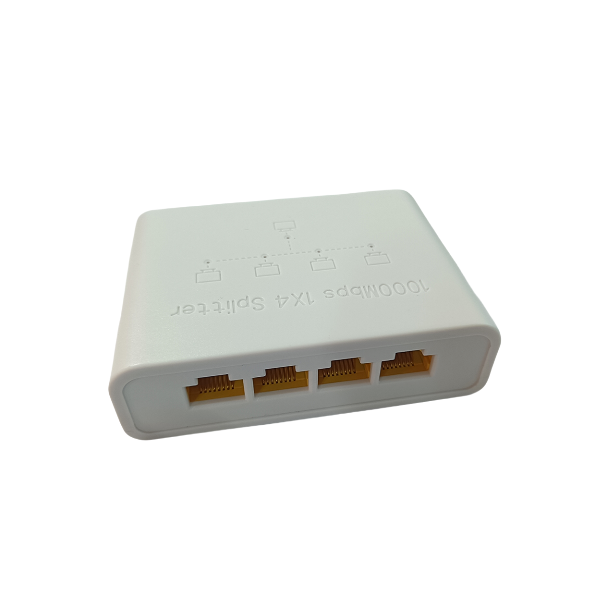 Ethernet-splitter 1 to 4, 1000 mbps højhastigheds-ethernet-kabelsplitter, gigabit  rj45 lan-netværksforlænger til cat 8/7/6/5e/5 -kabel: Hvid