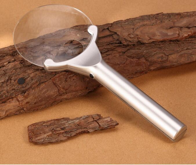 2X6X130 Mm Vergrootglas Led Handheld Draagbare Verlichting Vergrootglas Vergrootglas Loupe Tool Met 2 Led Verlichting lamp