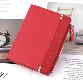 Small Wallets for Women Leather Short Wallet Lady Mini Purse Leather Card Case Short Wallet with Key Chain: 4