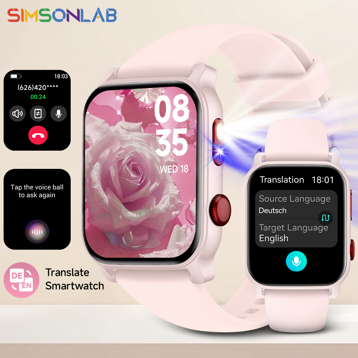 2025 NOVA Tradução AI Smartwatch HT23 IP68 À Prova D 'Água 100 Modo Esportivo 1.83 relógios para homens relógio esportivo feminino