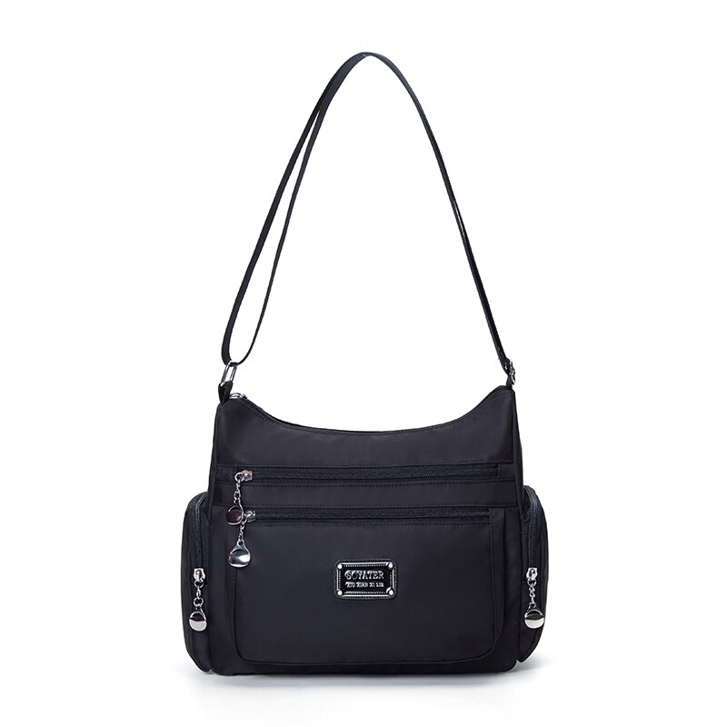 Mode Multi-Zakken Vrouwen Handtas Duurzaam Waterdichte Stof Tas Casual Vrouwelijke Schoudertas Shopper Bag: Black