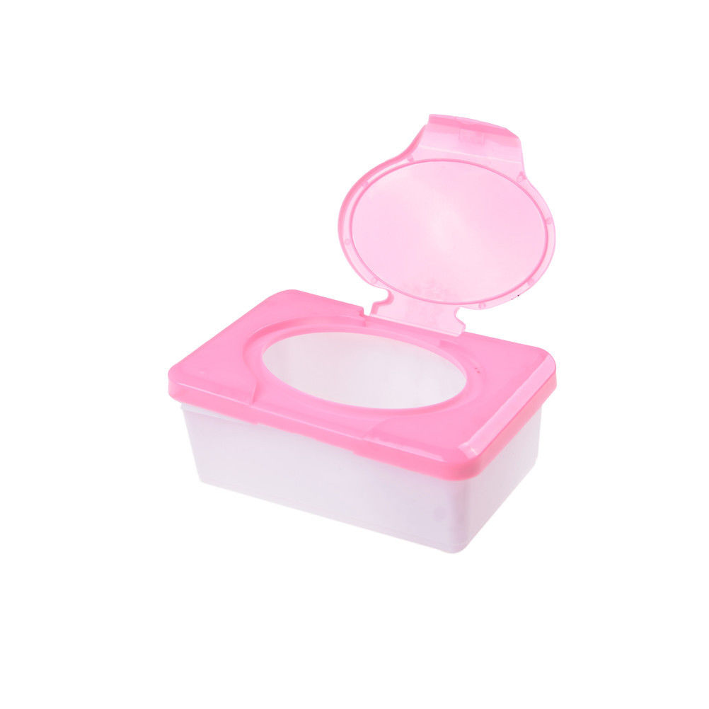 Boîte de rangement de lingettes pour bébé boîte de lingettes humides boîte de mouchoirs en plastique: Rose