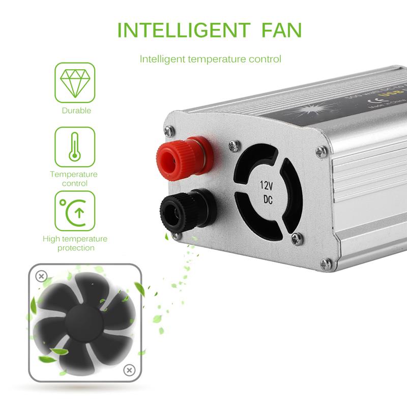 Onever 500W Car Inverter 12v 220v 50Hz Auto Inverter 12 220 Cigarette Lighter Plug Power Converter Inverter Peak Power 1000W