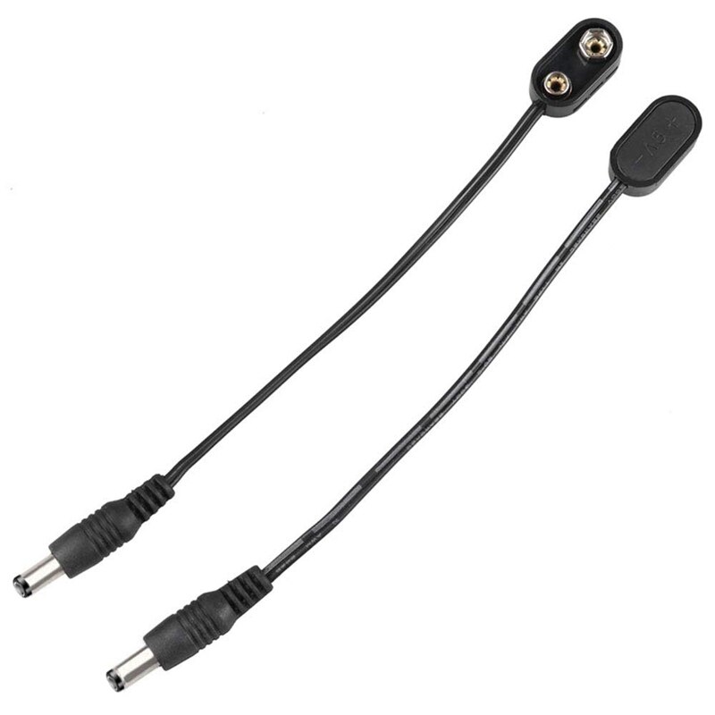 Cable de alimentación de Pedal de guitarra, conectores de batería de 9 voltios, Clip de batería de 9 V, fuente de alimentación Para pedales de guitarra, 6 piezas,