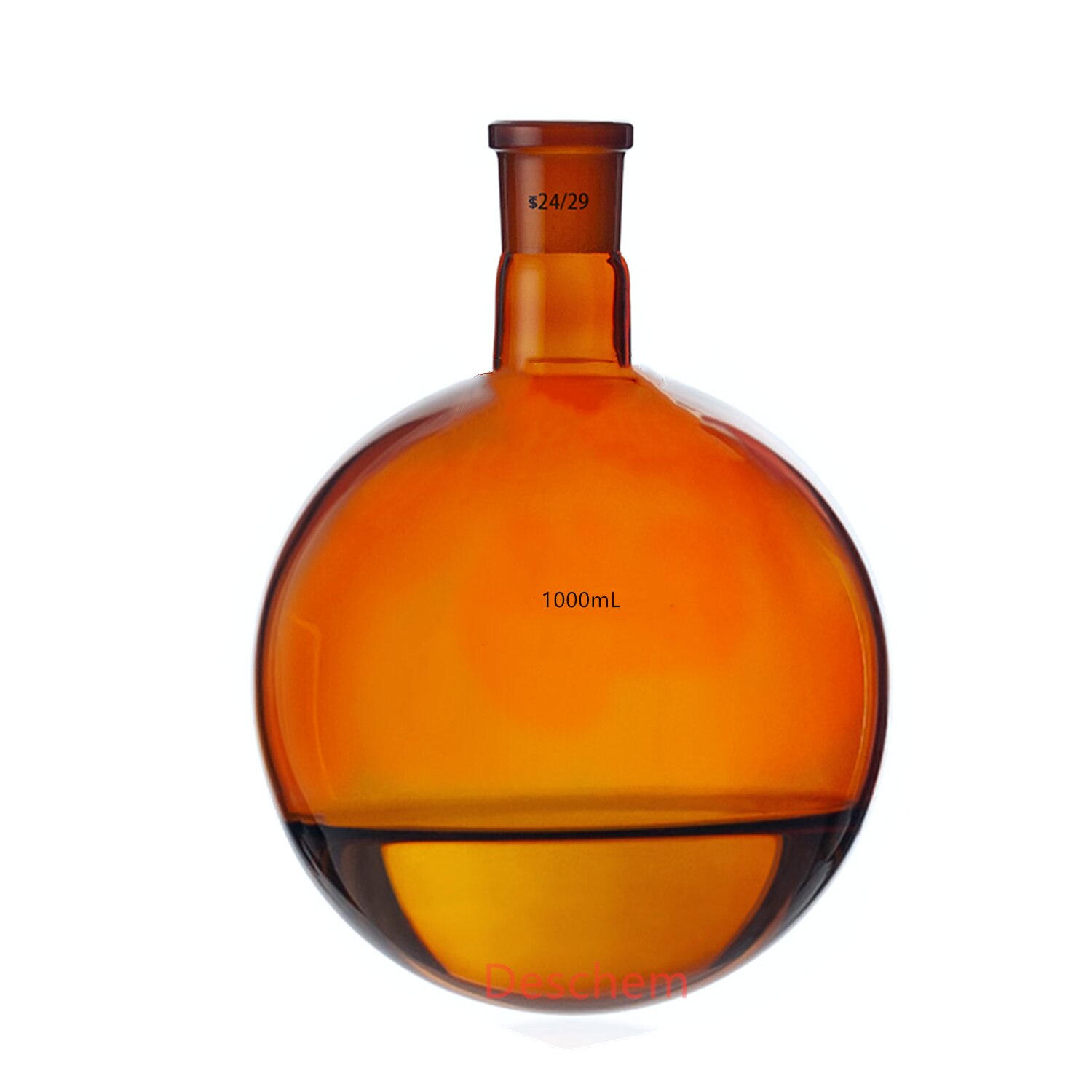 24/29 Amber Glass Flask Round Bottom Single-Neck Lab Brown Boiling Bottle One Neck Vessel