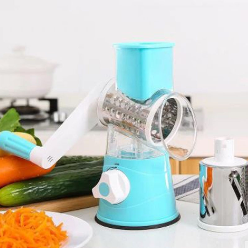 Edelstahl Dreh Gemüse Käse Cutter Waschbar Reibe Schneidemaschine Schredder Mühle Vertauschen Edelstahl Trommeln: Blau