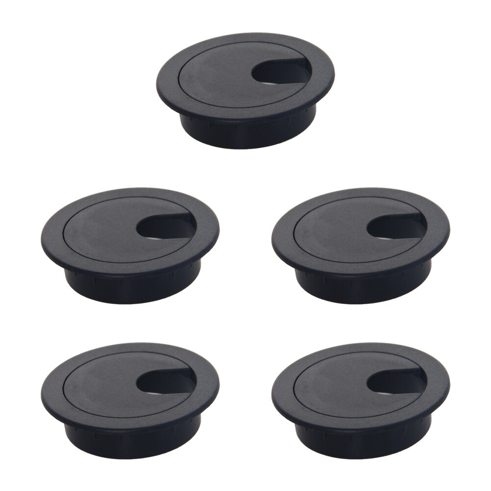 MroMax Desk Threading Box Plastic Cover Rod Diameter 35mm Black/Gray 35mm Hardware Office Appliances 5/15/30pcs