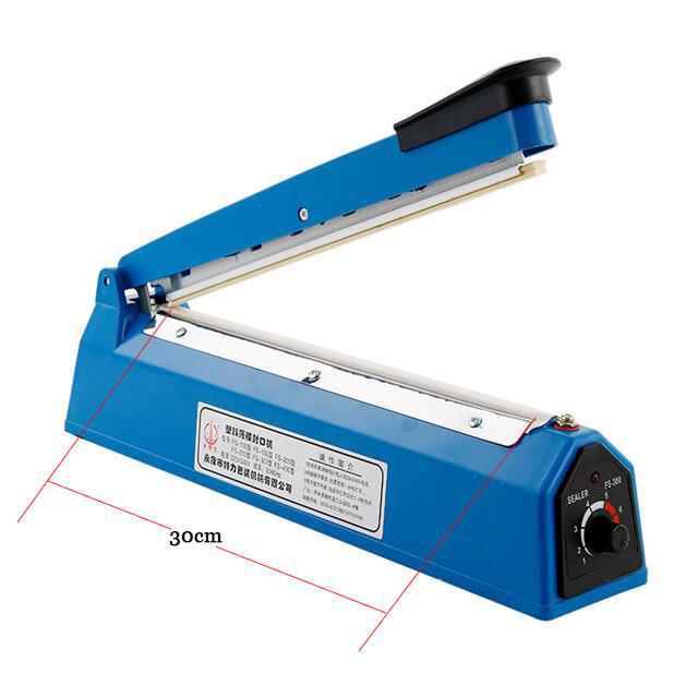Manual Impulse Sealing Machine Film Pouch Sealer Aluminum Plastic Bag Heating Sealer 200mm 300mm Width Hand Press: 30cm seal length / EU