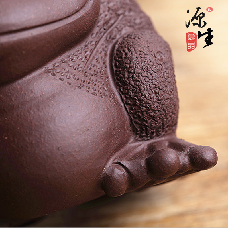 Morado Yixing arcilla mascota té tres patas oro sapo hecho a mano-boutique té jugar la ceremonia del té accesorios de juego de té suerte escultura