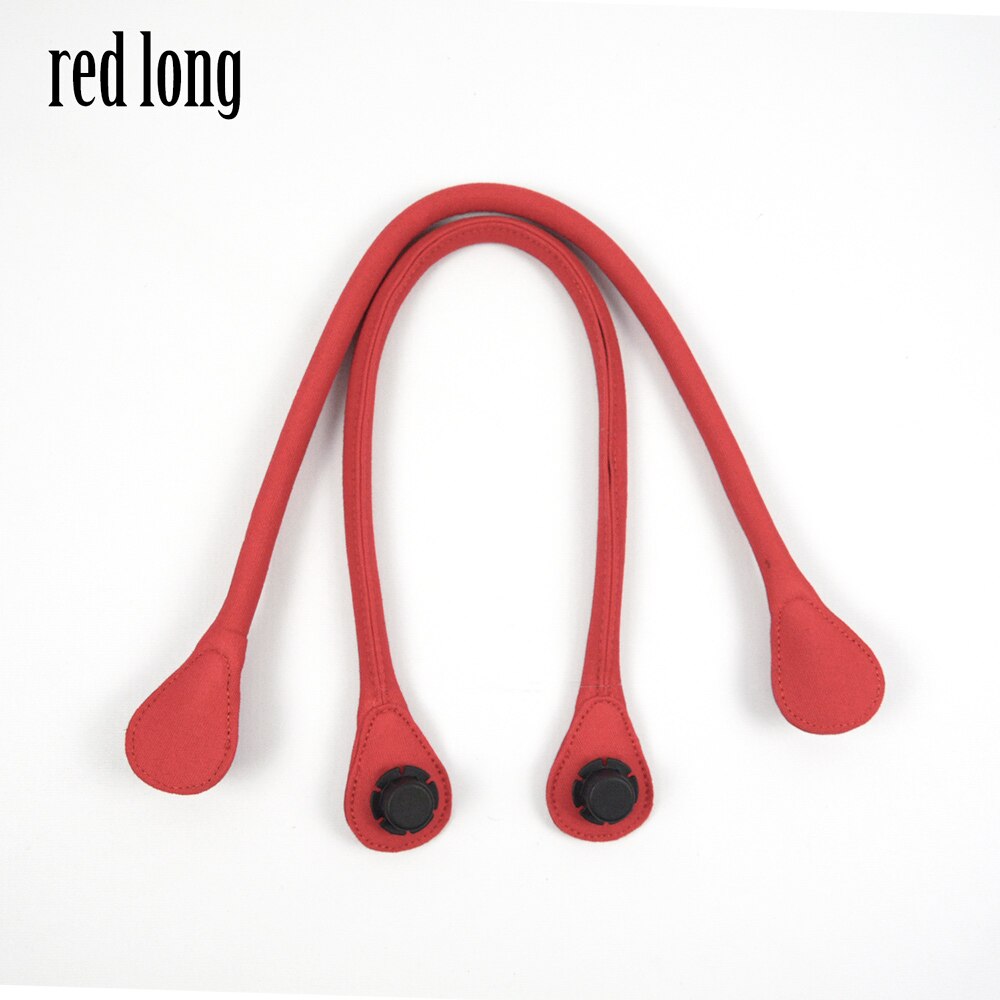 Tanqu lange korte ronde effenkleurige canvas stoffen handgreep voor obag classic mini o bag dames #39: Rood lang