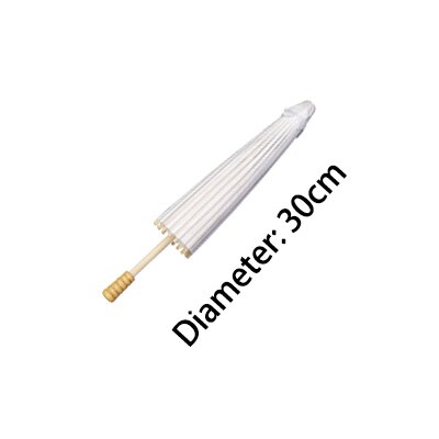 Paraguas de papel de aceite pintado a mano para niños, paraguas de estilo chino en blanco, accesorios de decoración de arte, pintado a mano: Diameter 30cm