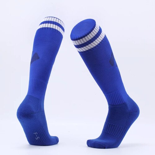 Kinder Erwachsene Fußball Socken Jungen Fußball kinder Oben Knie Plain Socken Lange Fußball Strümpfe Männer Über Knie Hohe Socken baseball: Blau / adult size