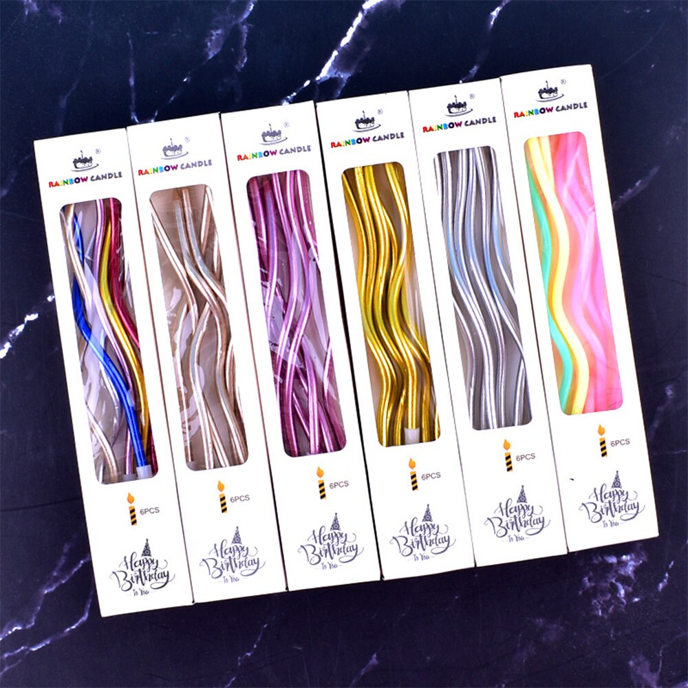 Threaded Birthday Cake Candle Curved Cake Birthday Candles Long Thin Candles For Birthday Wedding Party Decorations Supplies