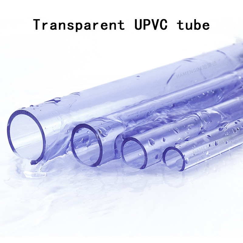 Transparent UPVC Tube PVC Pipe Aquarium Pipe Water Tank Fittings Hard UPVC Tube Water Garden Pipe 1Pcs 50cm